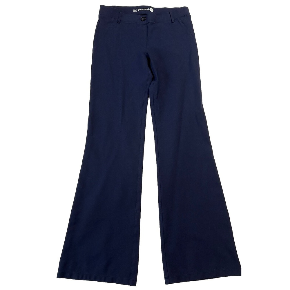 Betabrand Womens Size M Blue Bootcut Elastic Waist Yoga Dress Pants (S9)